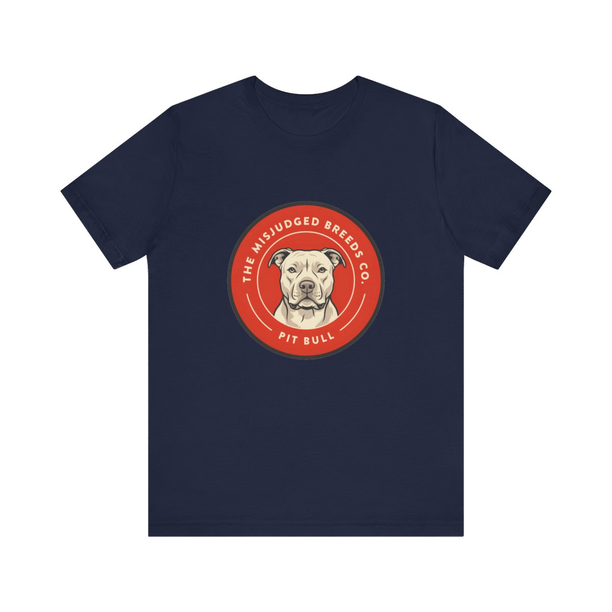 Pit Bull tee, front print, on a folded shirt